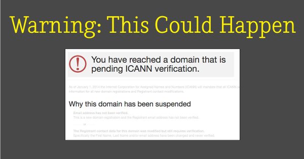 Verify Contact Info to Avoid Domain Suspension