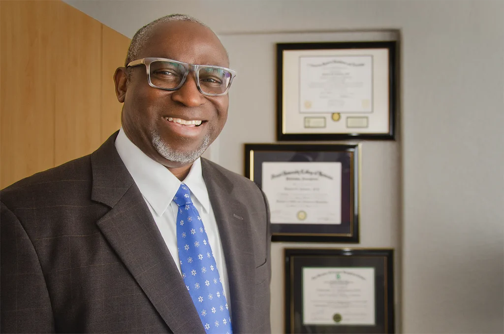 Doctor Portrait with Diplomas