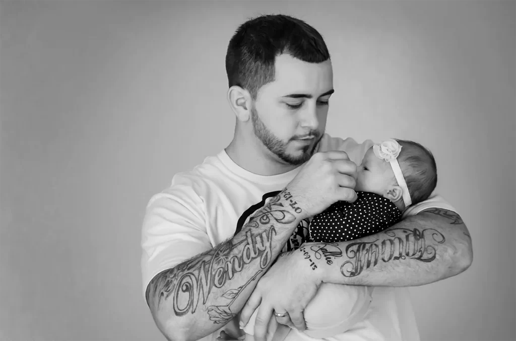 Father and Newborn Portrait