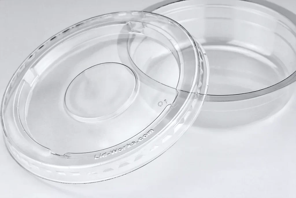 Product Photography, Close Up of Plastic Lid and Cup