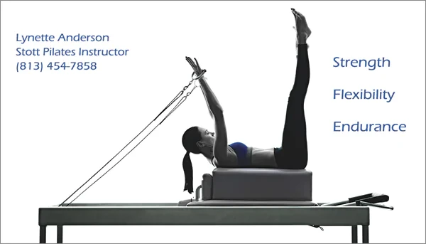 Graphic Design Business Card Design, Woman Exercising